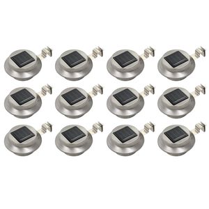 vidaXL Candeeiro de exterior solar LED 12 pcs branco redondo 12 cm