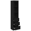 vidaXL Aparador alto 37,5x35x180cm derivados de madeira carvalho preto