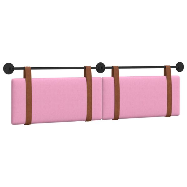 vidaXL Cabeceira Suspensa Liso Rosa 170 x 55 x 5 cm PU Antigo