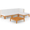 vidaXL 5 pcs conjunto lounge de jardim c/ almofad&otilde;es ac&aacute;cia maci&ccedil;a