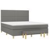 vidaXL Cama com molas/colch&atilde;o 180x200 cm tecido cinzento-escuro