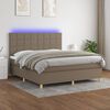 vidaXL Cama box spring colch&atilde;o/LED 160x200 cm tecido cinza-acastanhado