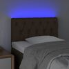 vidaXL Cabeceira de cama c/ luzes LED tecido 80x7x78/88 cm castanho
