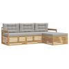 vidaXL Conjunto de Sof&aacute;s para Exterior 4 unid. Branco e Cinzento-Claro