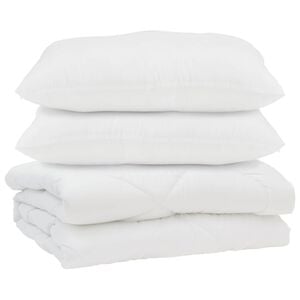 vidaXL Edred&atilde;o com travesseiro 3 pcs Branco Microfibra
