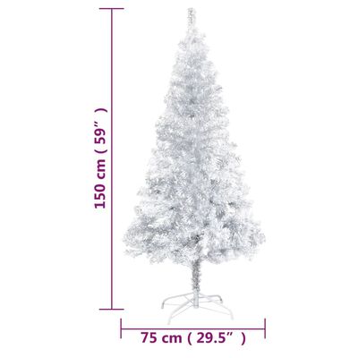 vidaXL Árvore Natal artificial pré-iluminada c/bola 150cm PET prateado