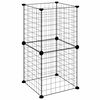 vidaXL Gaiola p/ animais de estima&ccedil;&atilde;o com 8 pain&eacute;is 35x35 cm a&ccedil;o preto