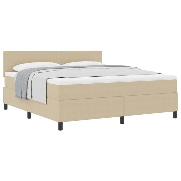 vidaXL Cama Box Manual Cinza Claro e Branco 203 x 180 x 88 cm