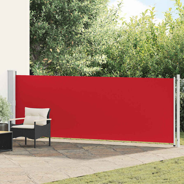 vidaXL Toldo lateral retr&aacute;til para p&aacute;tio 140x600 cm vermelho