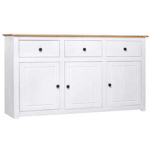 vidaXL Aparador 135x40x80 cm pinho maci&ccedil;o panama branco