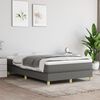 vidaXL Cama boxspring com colchão 120x190 cm tecido cinzento-escuro