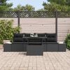vidaXL Conjunto de Sof&aacute; de Jardim com almofada Ajust&aacute;vel 5 pcs Preto