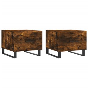 vidaXL Mesa centro 2 pcs 50x50x40 cm madeira processada cor fumado