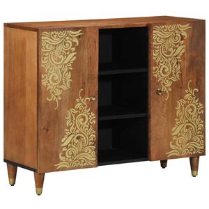 vidaXL Buffet Castanho 90 x 33 x 75 cm Madeira de manga maci&ccedil;a