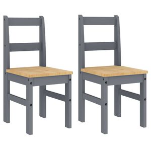 vidaXL Cadeiras de jantar 2 pcs Panama 40x46x90 cm pinho maci&ccedil;o cinza