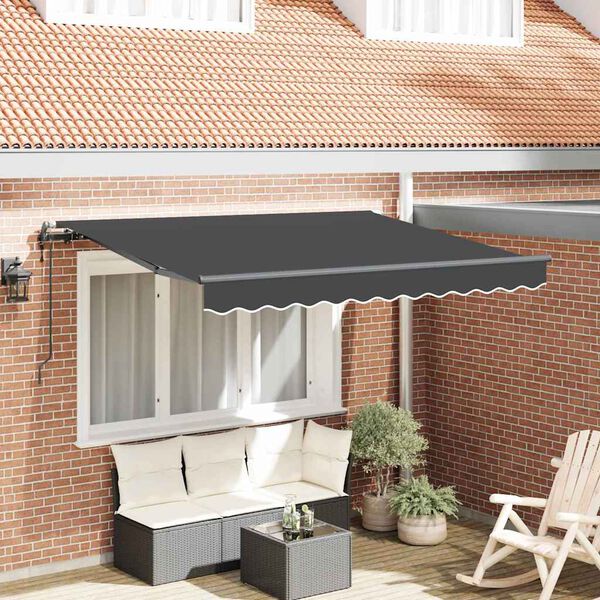 vidaXL Toldo Retr&aacute;til Antracite 300 x 200 cm tecido