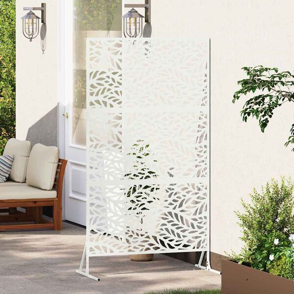 vidaXL Protetor de Privacidade Branco 100 x 50 x 180 cm A&ccedil;o