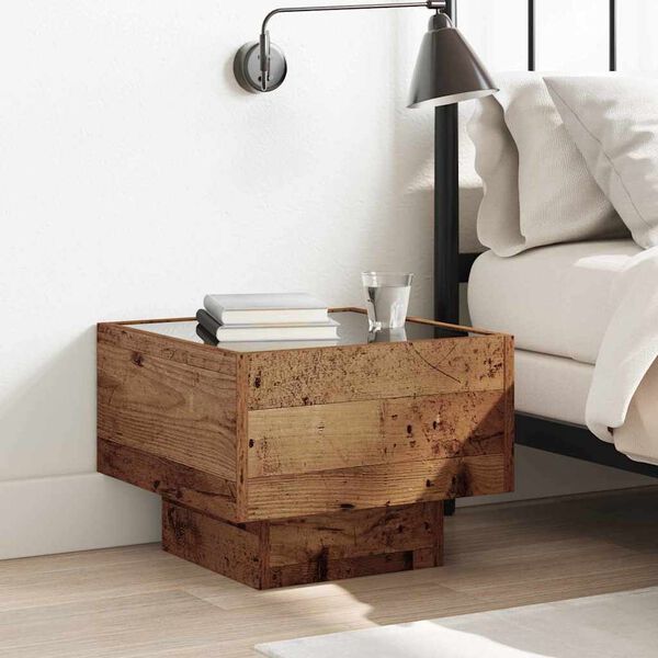 vidaXL Mesa de centro Madeira antiga 40 x 40 x 30 cm