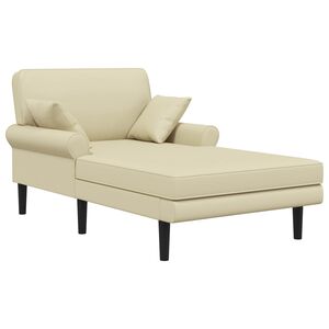 vidaXL Chaise longue Creme Couro sint&eacute;tico