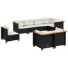 vidaXL 8 pcs conjunto sof&aacute;s de jardim com almofad&otilde;es vime PE preto