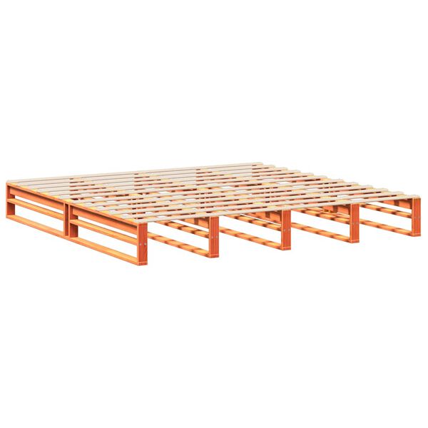 vidaXL Cama sem colch&atilde;o 200x200 cm pinho maci&ccedil;o castanho-mel