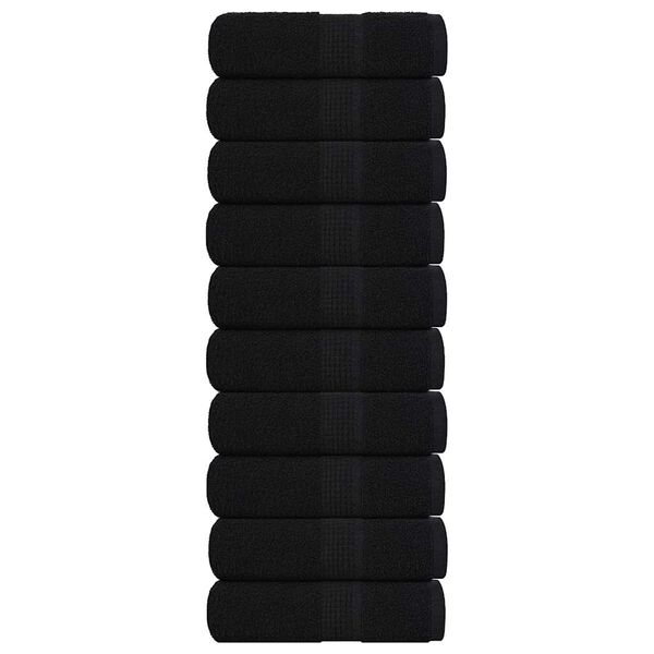 vidaXL Toalhas de bid&eacute; FROGN 10 pcs 30x50 cm 360 g/m&sup2; preto