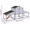 vidaXL Galinheiro com zona exerc&iacute;cio e caixa de nidifica&ccedil;&atilde;o alum&iacute;nio