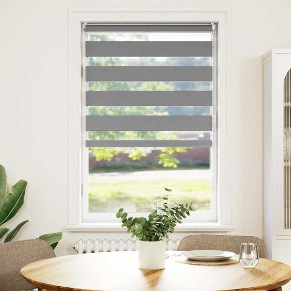 Estore de rolo 90 x 150 cm, linhas de zebra / Cinza