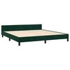 vidaXL Estrutura de cama c/ cabeceira 180x200 cm veludo verde-escuro