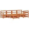 vidaXL Conjunto de Lounge de Jardim 7 pcs Castanho Cera