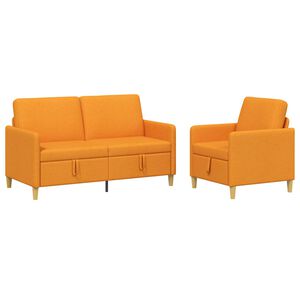 vidaXL Conjunto de Sof&aacute; com Armazenamento 2 unid. Amarelo Escuro