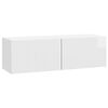 vidaXL Gabinete de TV de Parede 98 x 31 x 30 cm Branco Brilhante