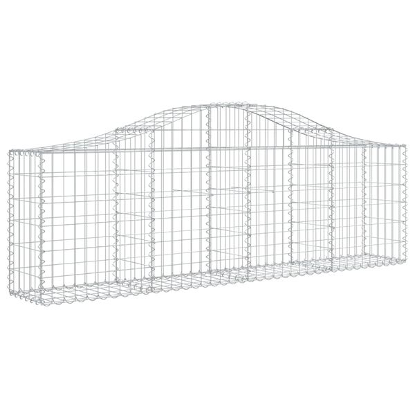 vidaXL Cestos gabi&atilde;o arqueados 25pcs 200x30x60/80 cm ferro galvanizado
