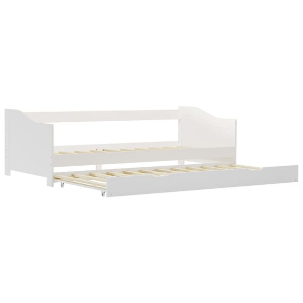 vidaXL Estrutura sof&aacute;-cama de puxar madeira de pinho 90x200 cm branco