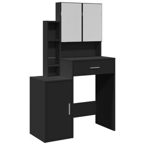 vidaXL Toucador com arm&aacute;rio 80x35x132 cm cor preto