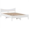 vidaXL Cama sem colch&atilde;o 140x190 cm madeira de pinho maci&ccedil;a branco