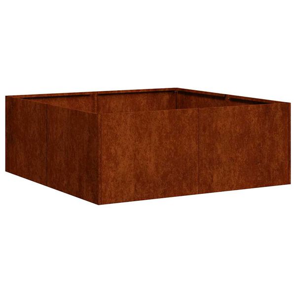 vidaXL Floreira enferrujada 80x80x30 cm a&ccedil;o resistente