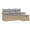vidaXL Conjunto de Sof&aacute; de Jardim 4 unid. Rattan Sint&eacute;tico