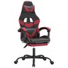 vidaXL Cadeira gaming girat&oacute;ria + apoio p&eacute;s couro artific. preto/tinto