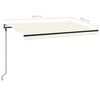 vidaXL Toldo autom&aacute;tico com LED e sensor de vento 450x300 cm creme