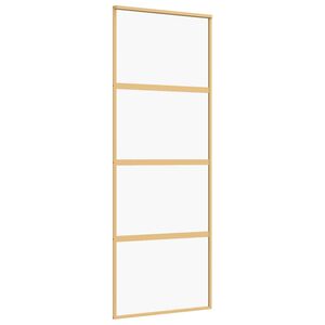 vidaXL Porta deslizante 76x205 cm vidro ESG/alum&iacute;nio dourado