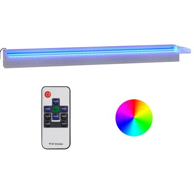 vidaXL Cascata com LEDs RGB 90 cm aço inoxidável