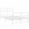 vidaXL Estrutura de cama com cabeceira e p&eacute;s 120x200 cm metal branco