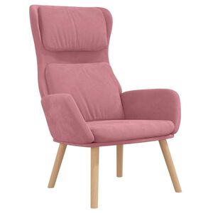 vidaXL Cadeira de descanso veludo rosa