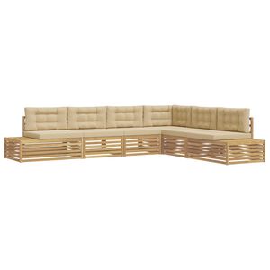 vidaXL 6 Pe&ccedil;a Conjunto de Sof&aacute;s para Exterior Poli&eacute;ster Branco