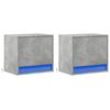 vidaXL Mesas de cabeceira de parede c/ luzes LED 2pcs cinzento cimento