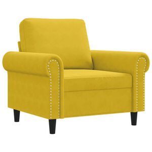 vidaXL Poltrona 60 cm veludo amarelo