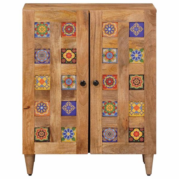 vidaXL Buffet Natural 60 x 33,5 x 75 cm Madeira de manga maci&ccedil;a