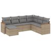 vidaXL 7 pcs conjunto de sof&aacute;s p/ jardim com almofad&otilde;es vime PE bege