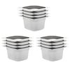 vidaXL Recipientes gastronorm 12 pcs GN 1/6 100 mm a&ccedil;o inoxid&aacute;vel